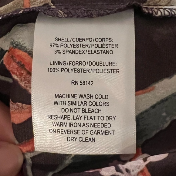 London Times Burgandy Floral Satin Faux Wrap Dress Bloused Sleeves Sz 4 NWT - Picture 9 of 12